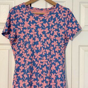 Land's End Pink and Blue Short Sleeve Cotton Rib T-shirt